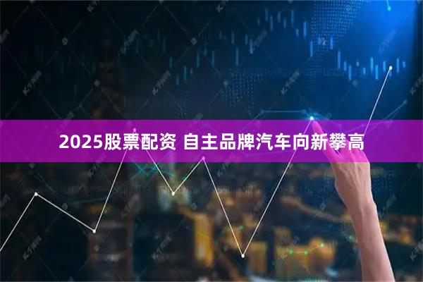 2025股票配资 自主品牌汽车向新攀高